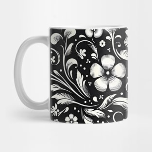 Black and White Floral Mug